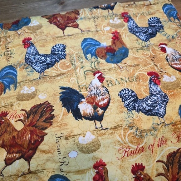 The Unbranded Brand Other - Rooster &‎ Chicken Kitchen Farmhouse County Mustard Valance EXCELLENT